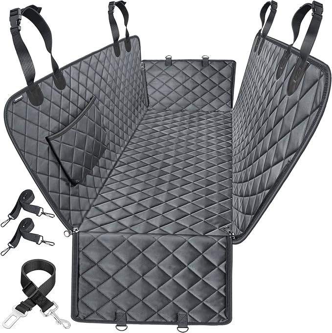 URPOWER Dog Car Seat Cover for Pets 100% Waterproof Seat Cover Hammock 600D Heavy Duty Scratch Proof Nonslip Durable Soft Back Seat Covers for Full Size Trucks
