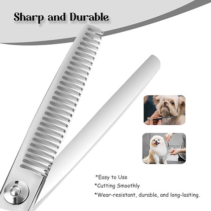 Momotou Dog Grooming Scissors 5 inch Small Thinning Scissors Super Light Professional 440C Stainless Steel Pet Shears for Trimming Face and Paws Nose Ear Easy Use.