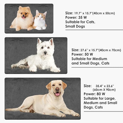 PETNF Outdoor Heated Pet Bed with Waterproof Cover,Pet Heating Pads for Dog,Soft Electric Blanket Auto Temperature Control,Heating Mat for Dog House Cabin Cot Doorway, XL