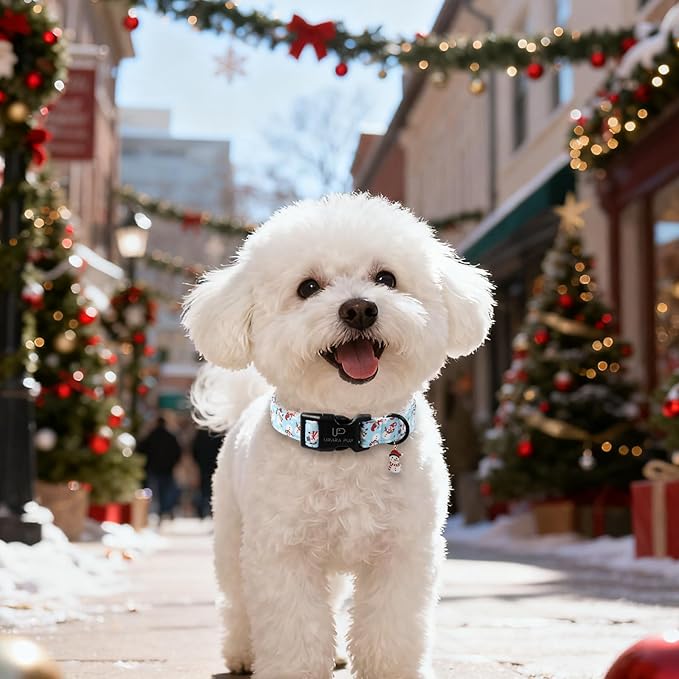 Christmas Snowman Dog Collar - Xmas Dog Collars with Cute Snowman Patterns - Soft, Adjustable, Ideal for Winter Holidays S