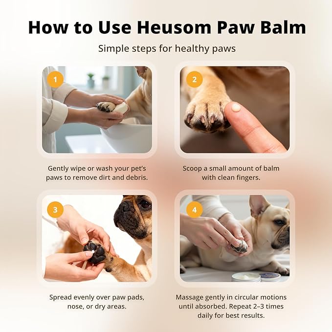 Silent Groom Pro Organic Pet Paw & Nose Balm | Natural Moisturizer for Dogs & Cats - Paws, Pads, Nose & Elbow | Lick Safe Cream with Coconut Oil & Beeswax | Anti-Dry Skin Relief & Protector