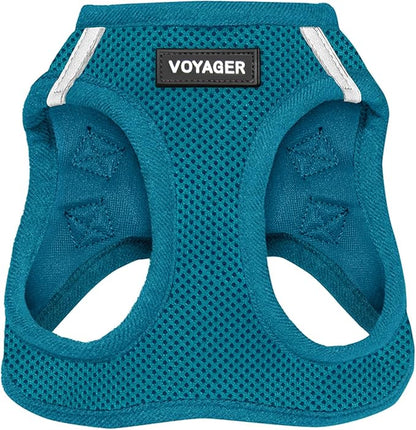 Best Pet Supplies Voyager Step-in Air Harness - All Weather Mesh, Reflective, No Pull Harness for Dogs, Cats - Secure with Hook & Loop Fastener, Buckle, Double D-Rings - Turquoise, XL
