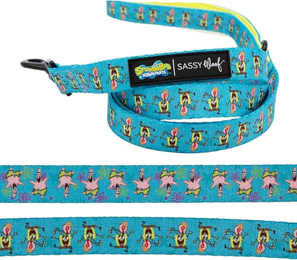 Sassy Woof Spongebob Squarepants™ Jelly Fishin' Dog Leash 60-Inch with Neoprene Padded Handle - Comfortable, Durable, and Stylish for Small to Large Dogs - Officially Licensed