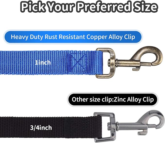 HIKISS Long Dog Leash Obedience Recall Training Agility Lead with Thickening Material for Large Dog - 15ft 20ft 30ft 50ft 100ft Training Leash (Black 20ft)