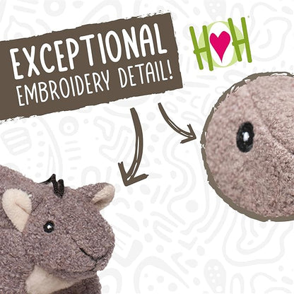 HuggleHounds Plush Dog Toy - Fuzzy Dog Toy, Soft Fleece, Interactive Durable Stuffed for Small and Large Breeds with Squeaker - Feller Squirrel, Small
