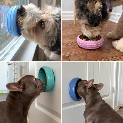 Dog Lick Bowl, Animire Freeze Lick Mat for Dogs, Non-Slip Slow Feeder Licking Bowl Enrichment Treat for Distraction Anxiety Relief, Food Grade Silicone, Dishwasher Safe(Teal,L)