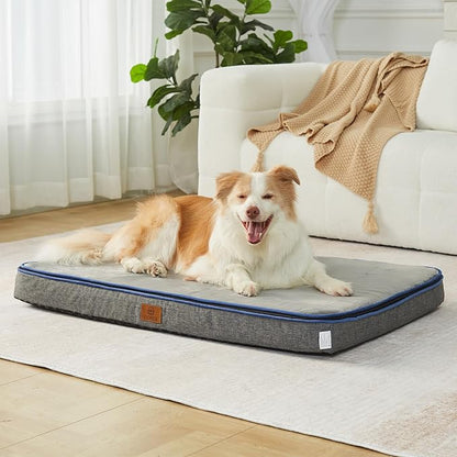 LIORCE Memory Foam XL Dog Bed - 4” Thick Orthopedic Beds for Extra Large Dogs - Waterproof Dog Bed with Removable Washable Cover & Wrap-Around Zipper - Ultimate Comfort and Easy Maintenance