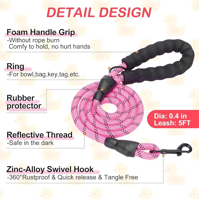 BEAUTYZOO Dog Harness Small Sized and Leash Set, Step-in Soft Padded Mesh Puppy Vest, Reflective Dog Harness No Pull No Choke, Breathable Easy Walking Vest Harnesses for Girl Boy Pets,Pink Ducks XS