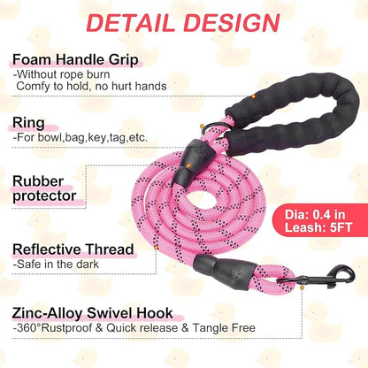 BEAUTYZOO Dog Harness Small Sized and Leash Set, Step-in Soft Padded Mesh Puppy Vest, Reflective Dog Harness No Pull No Choke, Breathable Easy Walking Vest Harnesses for Girl Boy Pets,Pink Ducks XS