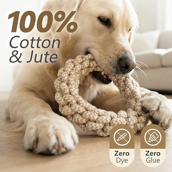 IRRESTRICO Durable Puppy Chew Toys for Teething, Tough Rope Toys for Small and Medium Dogs, Training Chew Rope, L Size