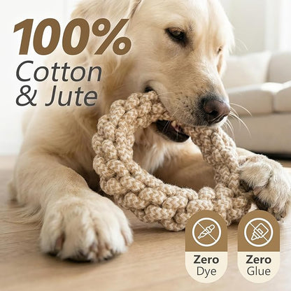 IRRESTRICO Durable Puppy Chew Toys for Teething, Tough Rope Toys for Small and Medium Dogs, Training Chew Rope, M Size