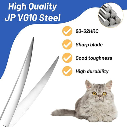 9inch Curved Dog Grooming Scissors Professional, VG10 Stainless Steel Sharp Dog Scissors for Grooming, 30° Bend Ergonomic Pet Trimming Shears for Dogs Cats Groomer, Heavy Duty with CNC Screw Blunt Tip