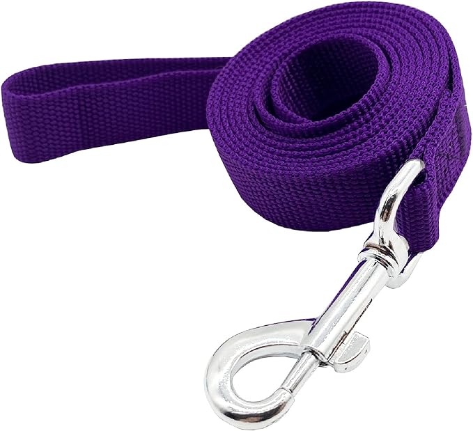 Nylon Dog Training Leash, Traction Rope, 4/5/6 Feet Long, 3/4 Inch 1 Inch Wide, for Small and Medium Dogs (1'' x 4 FT, Purple)