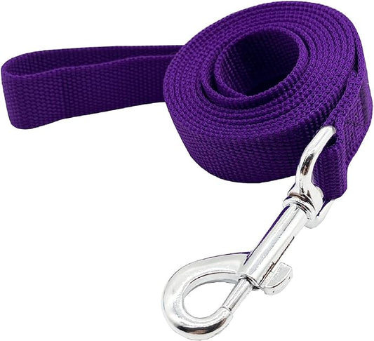 Nylon Dog Training Leash, Traction Rope, 4/5/6 Feet Long, 3/4 Inch 1 Inch Wide, for Small and Medium Dogs (1'' x 4 FT, Purple)