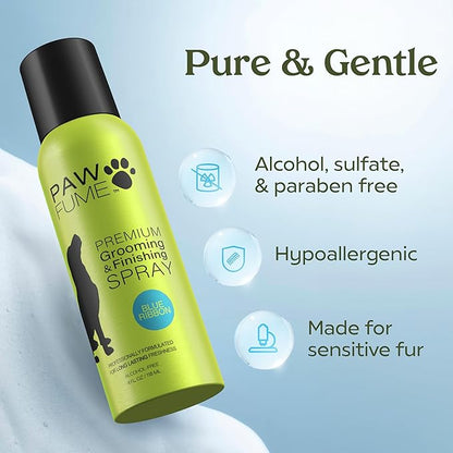 PAWFUME Dog Perfume Spray for Grooming, Blue Ribbon, 2-Pack – Keep Your Pup Fresh All Day – Probiotic, Alcohol-Free, Detangling & Moisturizing – Salon-Quality Dog Spray Deodorizer Perfume