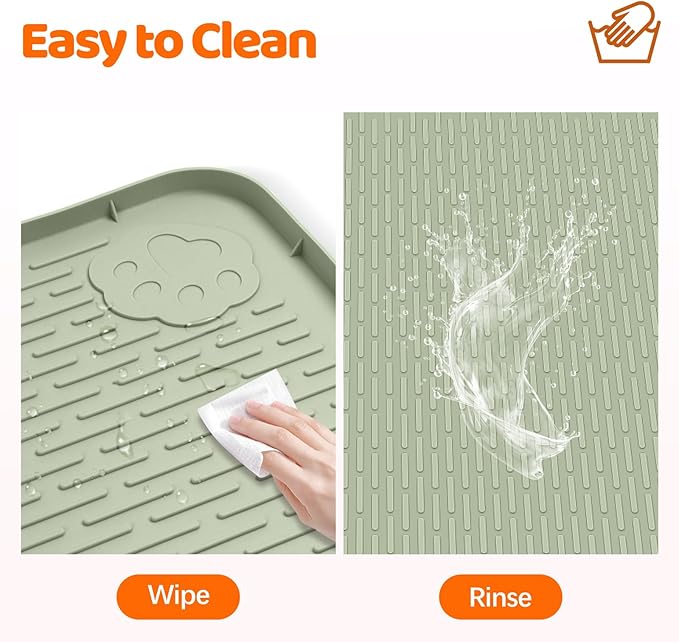 Pee Pads for Dogs, 34" x 22" Extra Large Reusable Silicone Mat, Washable Puppy Training Pads for Potty Training, Non-Slip, Leak-Proof, Indoor Floor Protection (Green)