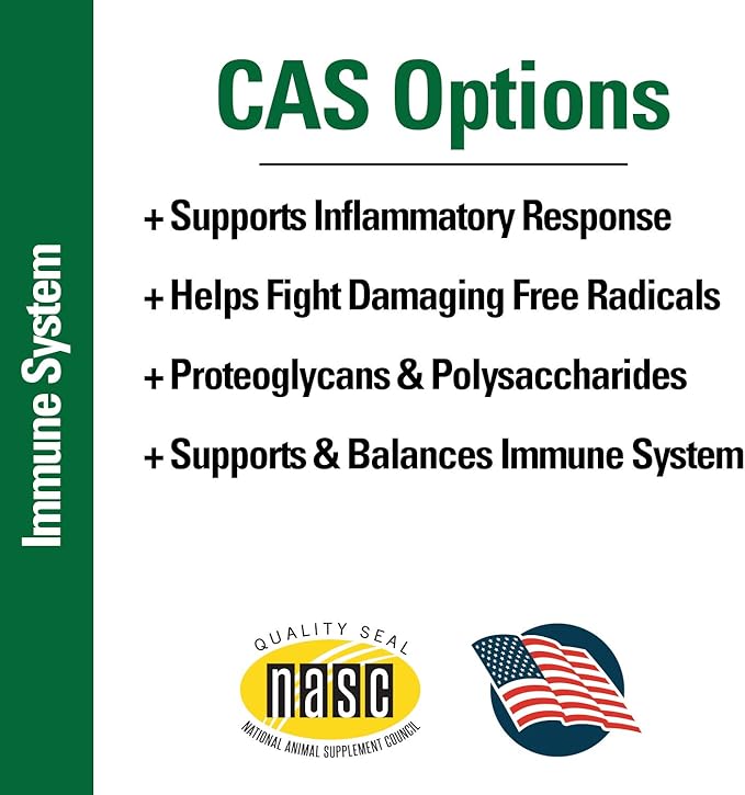 Vet Classics CAS Options Extra Strength Immune Support for Dogs, Cats – Pet Health Supplement, Dog Antioxidant Care – Extra-Strength Dog Supplement Formula – 120 Chewable Tablets