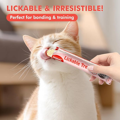 Puddonio High-Meat Lickable Cat Treats, Grain & Gum Free, No Additives, All-Natural High Protein Puree, 0.5oz Tubes (Pack of 20)
