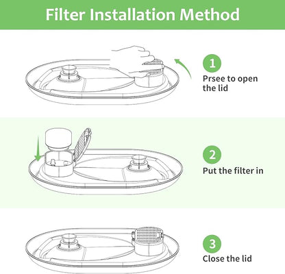 Carcent Cat Fountain Filters, 16 Pack Cat Water Fountain Filter for Stainless Steel 67oz/2L Pet Fountain, Replacement Filters for Pet Drinking Fountain