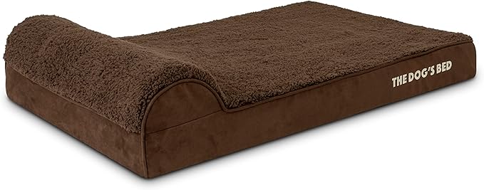The Dog’s Bed Orthopedic Headrest Dog Bed Large Brown, Memory Foam, Pain Relief for Arthritis, Hip & Elbow Dysplasia, Post Surgery, Lameness, Waterproof Washable Cover, Veterinary Approved