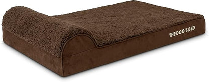 The Dog’s Bed Orthopedic Headrest Dog Bed Large Brown, Memory Foam, Pain Relief for Arthritis, Hip & Elbow Dysplasia, Post Surgery, Lameness, Waterproof Washable Cover, Veterinary Approved