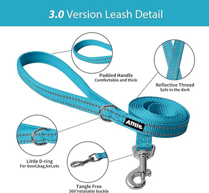 AIITLE No Pull Dog Harness and Leash Set, Step in Adjustable Dog Harness with Padded Vest for All Weather, Dog Leash with Soft Padded Handle, Easy to Put on Small and Medium Dogs Hot Pink S