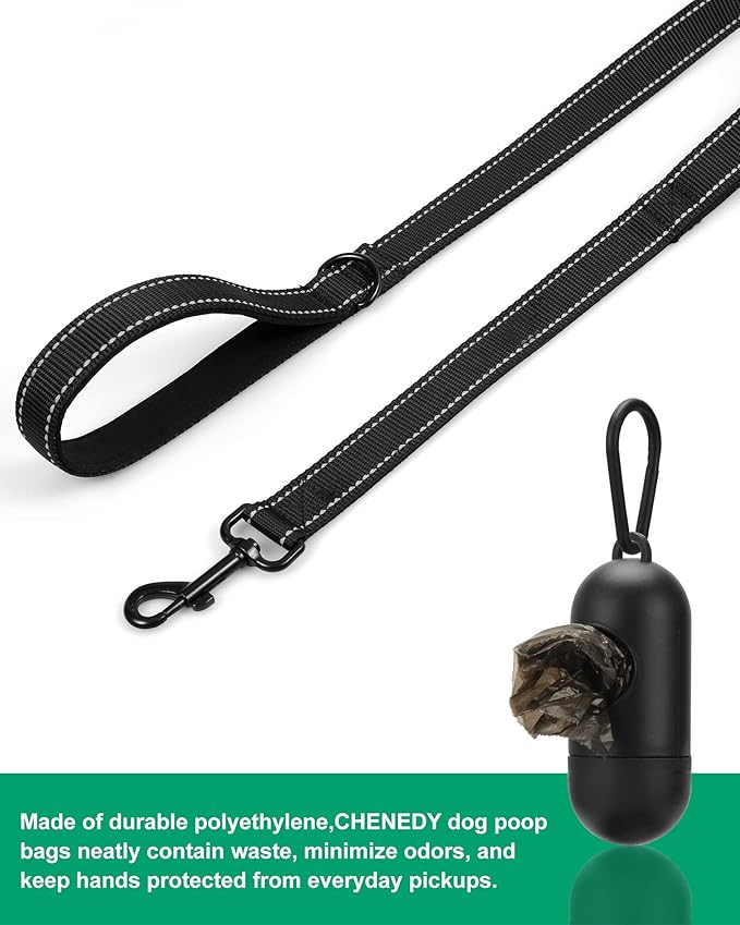 Dog Leash, Heavy Duty Dog Leash, Leashes for Large Breed Dogs 6FT, Double Handle Dog Leash, Reflective Training Lead, Perfect for Medium to Large Dogs(6FTBlue)