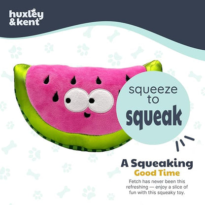 Huxley & Kent Funny Dog Toy w/Squeaker – Power Plush Squeaky Dog Toys for Small, Medium & Large Dogs – Soft Stuffed Animal for Indoor Play & Fetch - Fetchies® Walter Melon, Large