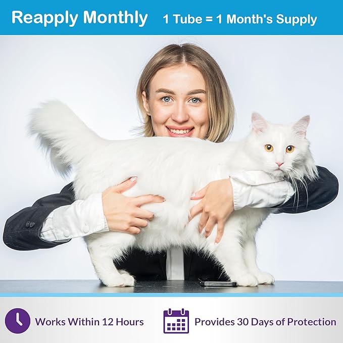 ProElobara Topical Flea and Tick for Large Cats: Waterproof Topical Cat Flea and Tick – Fast-Acting & Long-Lasting at Home Control for Cats Over 9 lbs and 8 Weeks or Older – 6-Dose Supply