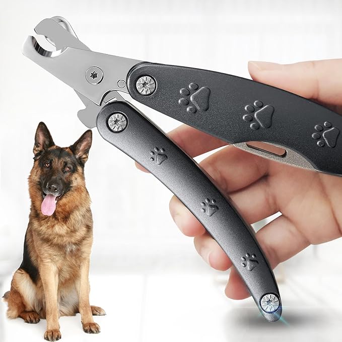 2025 Silent Design Nail Clipper for Anxiety Sensitive Dogs, Sharp Blade Cut Thick Nail Smoothly, 3 in 1 Compact Build-in Nail File & Comb, Heavy Duty Manual Professional Dog Nail Clipper
