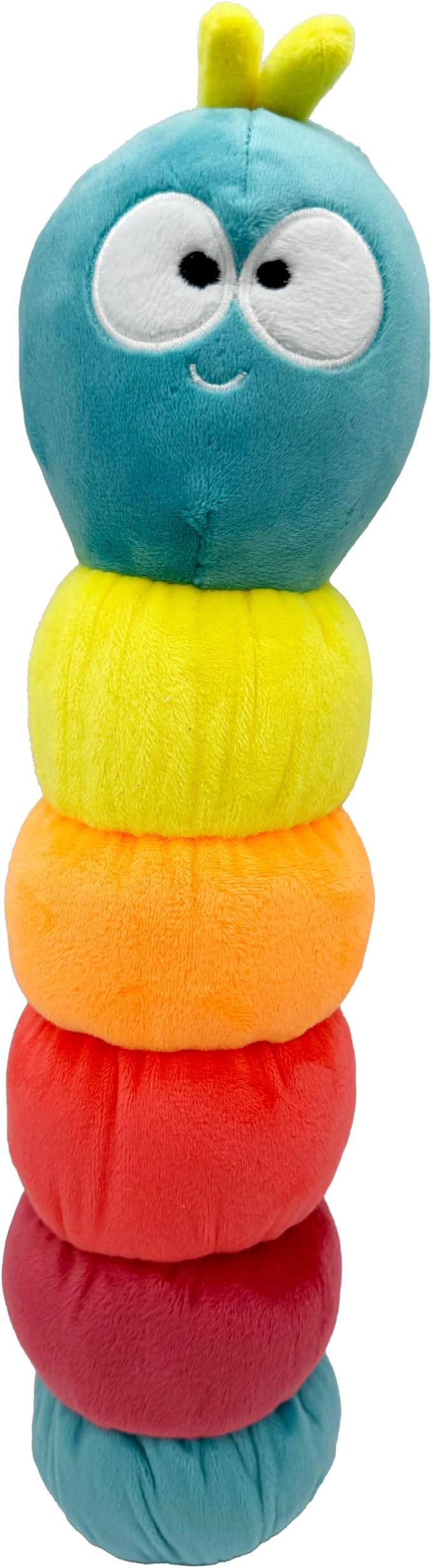 Huxley & Kent Funny Dog Toy w/Squeaker – Power Plush Squeaky Dog Toys for Small, Medium & Large Dogs – Soft Stuffed Animal for Indoor Play & Fetch - Fetchies® Caterpillar, Small