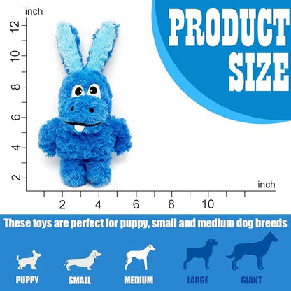 SLIWOWO Donkey Squeaky Dog Toys to Keep Them Busy, Stuffed Plush Dog Toy Birthday Gift Crinkle Pet Puppy Tug Toy for Small Medium Large Dogs(Blue)