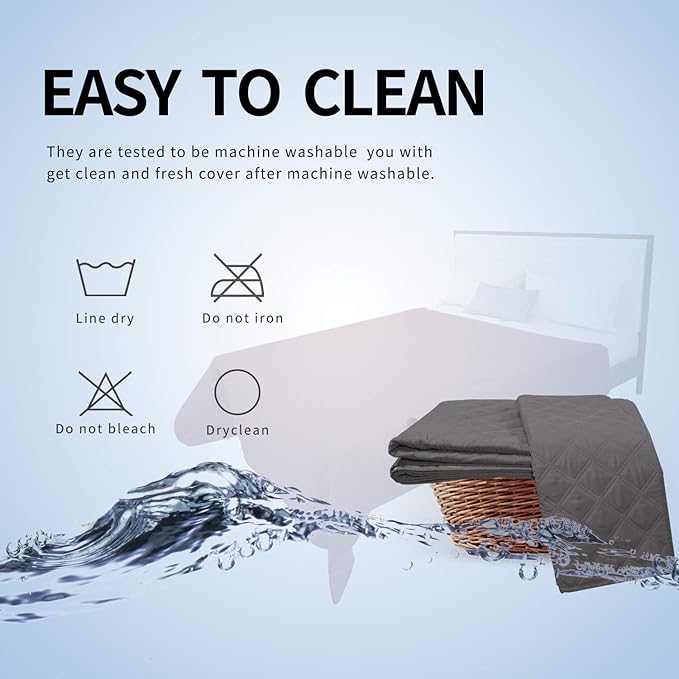 Easy-Going 100% Waterproof Dog Bed Cover, Non-Slip Pet Blanket for Furniture, Washable Couch Cover, Repleasement Sofa Cover (68x82 in,Gray)