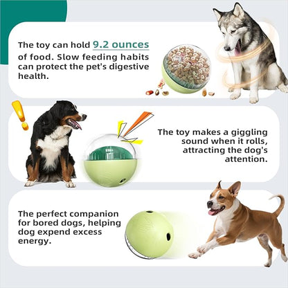 KADTC Extra-Large Size Durable Dog Treat Dispenser - Giggle Ball for Aggressive Chewers Breed Dogs Giggling Balls Indestructible Food Dispensing Toy Interactive Play Indoor & Outdoor