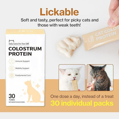 Doctor By Cat Colostrum Protein Cat Supplement Immune Support Muscle Growth, Gentle on Digestion for Kittens, Adult&Senior Cats with Goat Milk, Whey Protein Isolate, Colostrum Lickable Formula