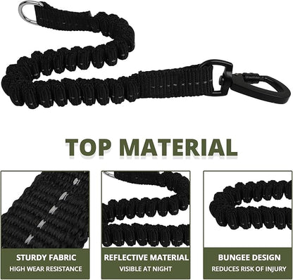 jenico Long Dog Leash 10FT: Heavy Duty Nylon Rope Leashes for Dogs Training with Reflective Threads Bungee and Padded Handle - Dog Lead for Large Small Medium Dogs Outside Walking Hiking