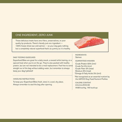 BADLANDS RANCH by Katherine Heigl – Superfood Bite Freeze-Dried Raw Wild Salmon Dog Treats – High Protein Single-Ingredient Snacks for Training, Rewards & Daily Wellness
