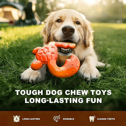Dog Chew Toys for Aggressive Chewers – Tough Indestructible Dog Toy for Large Dogs, Durable Long-Lasting Chew Bones, Heavy Duty Interactive Dog Toys to Keep Dogs Busy & Relieve Boredom