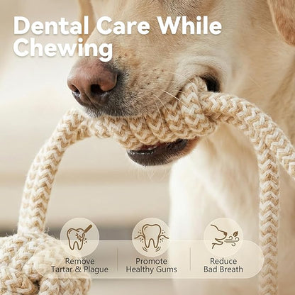 IRRESTRICO Puppy Chew Toys for Teething Relief, Dog Rope Toys for Small and Medium Dogs, Dental Chew Rope for Training, M Size