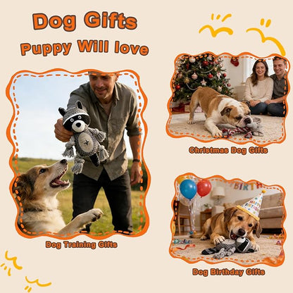 Rope Dog Toys to Keep Them Busy - Tug of War Dog Toys for Boredom Plush Interactive Squeaky Puppy Toys for Small Medium Large Dogs, Birthday Training Gifts
