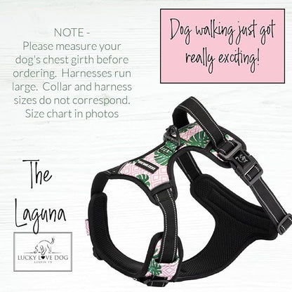 Lucky Love Dog No Pull Dog Harness, Adjustable and Easy to Walk, Cute Patterned Harness for SmallMale & Female Dogs - Laguna, Small
