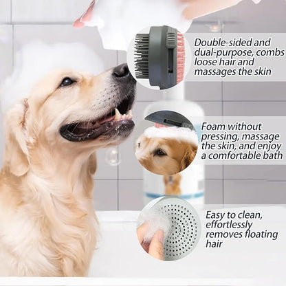 Pet Grooming Deshedding Brush for Dogs and Cats with Easy Clean Button, Professional Hair Removal Tool with Massage Tips,Easy Clean and Bath massage