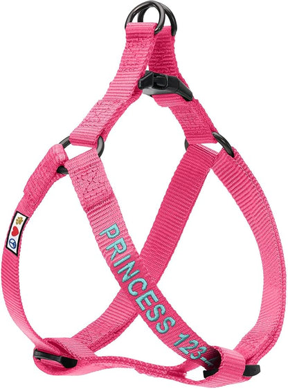 Pawtitas Personalized Dog & Puppy Harness Medium Pink Custom ID Tag Adjustable No Pull Vest