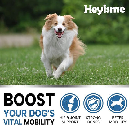 HEYISME Glucosamine for Dogs, 180 Chews Hip and Joint Supplement for Dogs, Glucosamine Chondroitin, MSM Hemp Dog Joint Pain Relief, Dog Joint Supplement Health Mobility Support (180 Chews, Bacon)