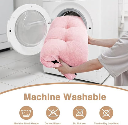 MIHIKK Washable L Dog Bed for Large Dogs with Anti-Slip Bottom, Premium Foam Pet Pad for Crate for Large Medium Small Sized Puppies, 35" x 23" Pink