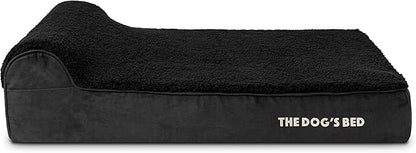 The Dog’s Bed Orthopedic Headrest Dog Bed Large Black Plush, Memory Foam, Pain Relief for Arthritis, Hip & Elbow Dysplasia, Post Surgery, Lameness, Waterproof Washable Cover, Veterinary Approved