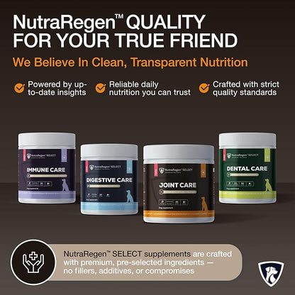 NutraRegen Select Senior Dog Joint Supplement 45 Scoops | Natural Glucosamine Chondroitin for Dogs with Collagen | Hip and Joint Powder | 7.7 Oz