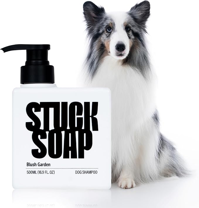 STUCK SOAP Vegan Dog Shampoo Premium K-Beauty Inspired Gentle Dog Shampoo for Sensitive Skin with Green Tea, Camellia Oil & Centella Asiatica, Elegantly Scented, Natural Pet Wash (Blush Garden)
