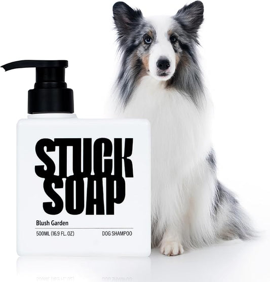 STUCK SOAP Vegan Dog Shampoo Premium K-Beauty Inspired Gentle Dog Shampoo for Sensitive Skin with Green Tea, Camellia Oil & Centella Asiatica, Elegantly Scented, Natural Pet Wash (Blush Garden)