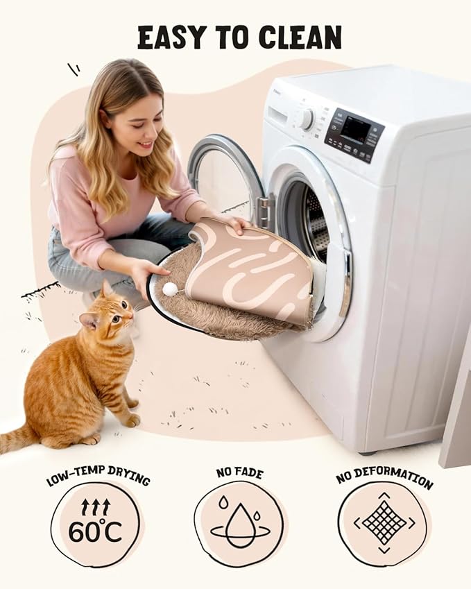 BurgeonNest 20-Inch Round Cat Bed Cave, Enclosed Hooded Pet Bed for Indoor Cats, Cozy Anti-Collapse Cave with Soft Plush, Waterproof EVA Shell, Fully Washable, Shape Retention, Brown